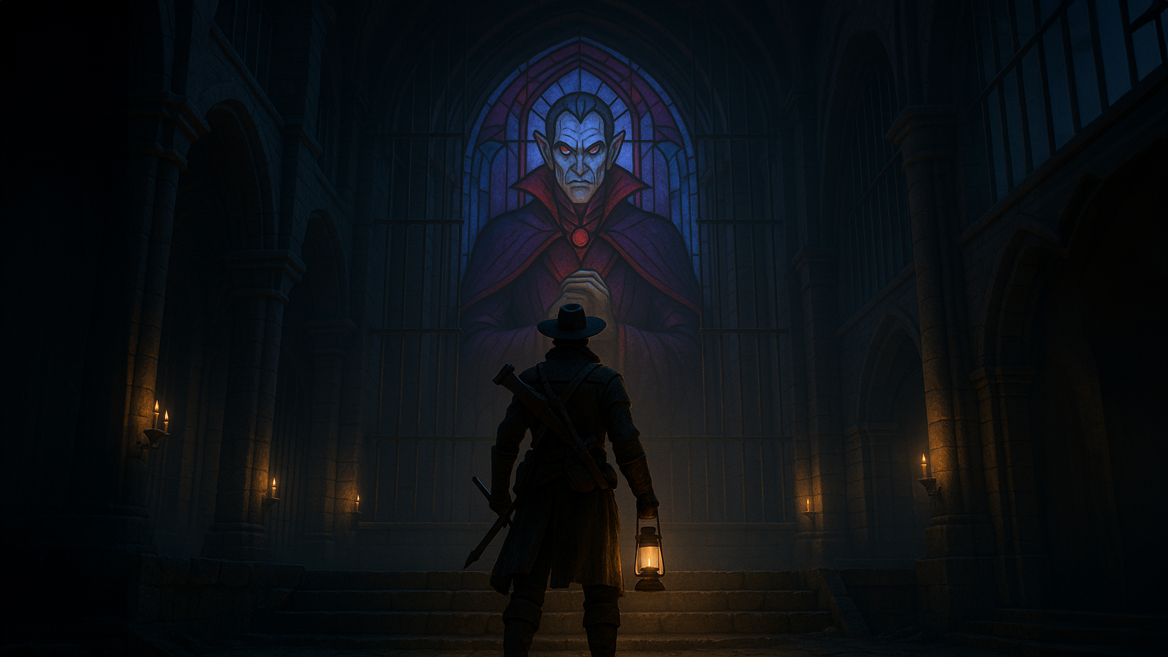 The hunter approaches the vampire's castle